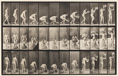 Plade 221. Bøjning og løft af 12 lb kurv til hoved af Eadweard Muybridge