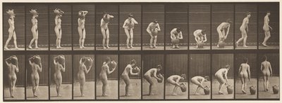 Plade 225. Fjernelse af vandbeholder fra skulder til jorden af Eadweard Muybridge