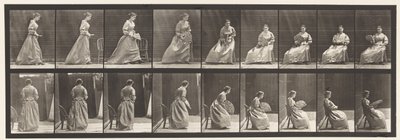 Tallerken 240. At sidde og flirte en vifte af Eadweard Muybridge