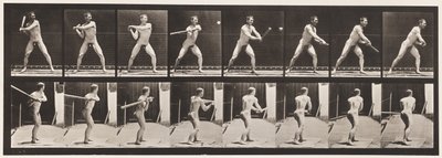 Plade 279.Base-ball; Batting, 1885 af Eadweard Muybridge