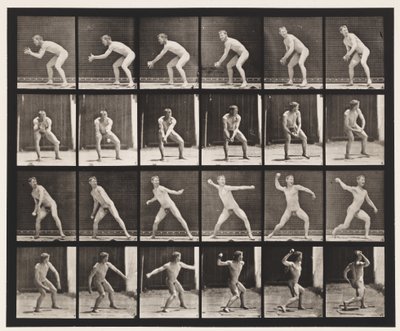 Plade 283.Base-ball; Fangst og Kast, 1885 af Eadweard Muybridge