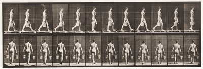 Plade 29. Gående, bærende spand vand i hver hånd, 1872-1885 af Eadweard Muybridge
