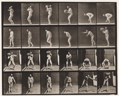 Plade 312. Hæver en 75-lb sten af Eadweard Muybridge