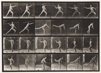 Tavle 361. At kaste et spyd, 1872-1885 af Eadweard Muybridge