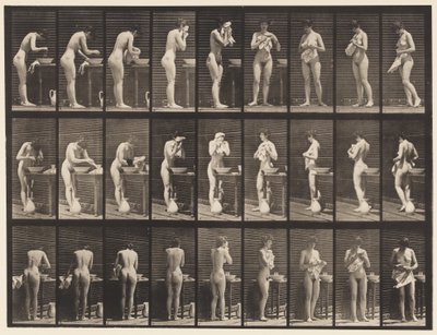 Plade 412. Vask, aftørring af ansigt og vending af Eadweard Muybridge