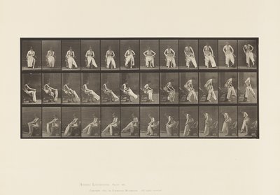Tallerken 420.Toilet; At rejse sig fra stolen og tage tøj på, 1885 af Eadweard Muybridge