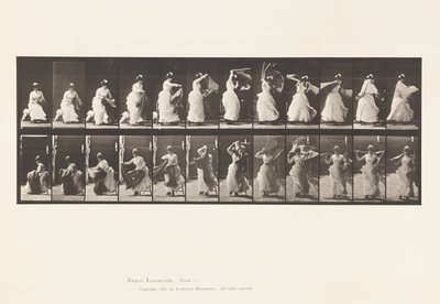 Tallerken 424.Toilet; At rejse sig fra stolen og tage sjal på, 1885 af Eadweard Muybridge