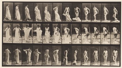 Tallerken 431. Toilet; Tager tøj af af Eadweard Muybridge