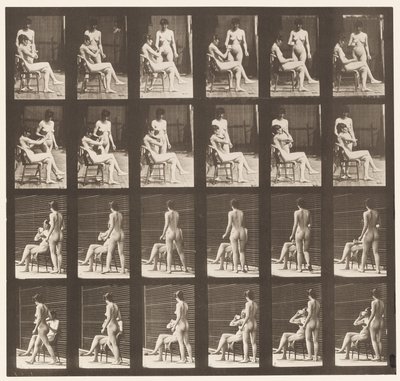 Tallerken 451. To modeller, 8 tager en kop te, 1 kop og drikkevarer, 1872-1885 af Eadweard Muybridge