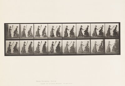 Plade 464. To modeller, 16 jagter 4 med en kost, 1885 af Eadweard Muybridge