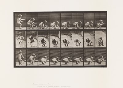 Tallerken 477. Barn, bøje sig, løfte en bæger og drikke af Eadweard Muybridge