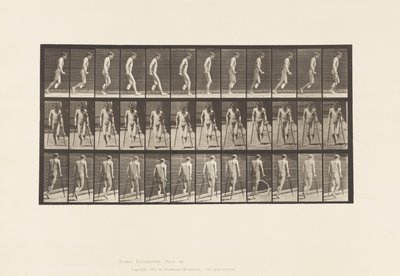 Plade 537. Enkelt amputation af ben; Hopper med krykker af Eadweard Muybridge