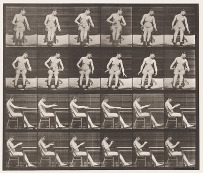 Plade 545. Kunstigt fremkaldte kramper; A,B, mens du sidder af Eadweard Muybridge