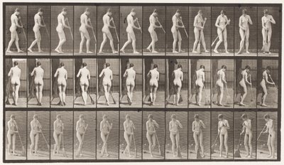 Plade 58. Gå, vende sig rundt feje gulvet af Eadweard Muybridge
