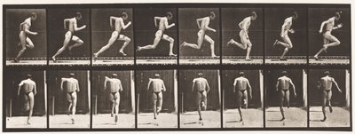 Plade 61. Løb med fuld hastighed (ufuldkommen handling, sko) af Eadweard Muybridge