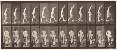 Plade 84. Stigende hældning, spand vand i højre hånd af Eadweard Muybridge