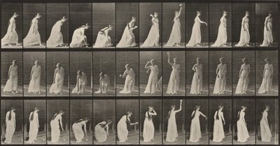 Tavle nummer 306. At samle en bold op og kaste den af Eadweard Muybridge