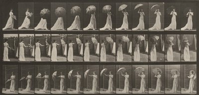 Tavle nummer 461. Åbning af en parasol og vending rundt af Eadweard Muybridge