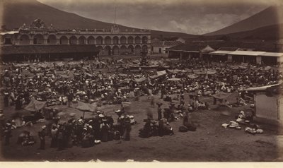 Plads og vicekongens palads, Antigua Guatemala af Eadweard Muybridge
