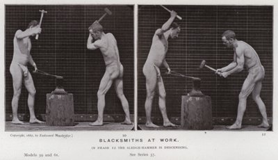 Den menneskelige figur i bevægelse: Smede på arbejde af Eadweard Muybridge
