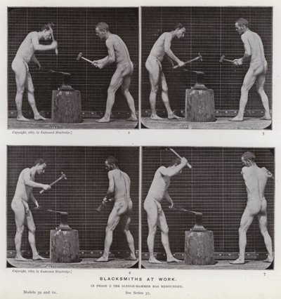 Den menneskelige figur i bevægelse: Smede på arbejde af Eadweard Muybridge