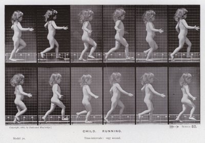 Den menneskelige figur i bevægelse: barn, løb (s/h-billede) af Eadweard Muybridge