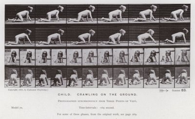 Den menneskelige figur i bevægelse: Barn, der kravler på jorden af Eadweard Muybridge