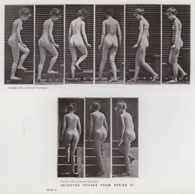 Den menneskelige figur i bevægelse: Udvalgte faser fra serie 41 (s/h foto) af Eadweard Muybridge
