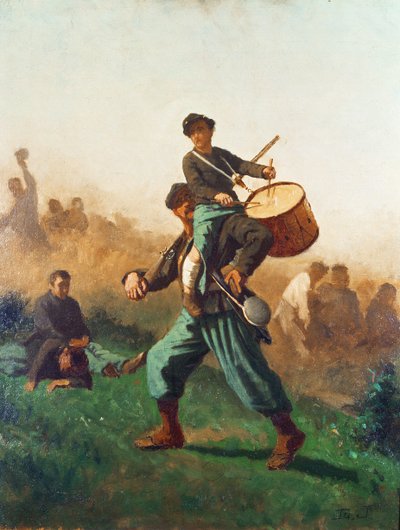 En undersøgelse for den sårede trommeslager dreng af Eastman Johnson