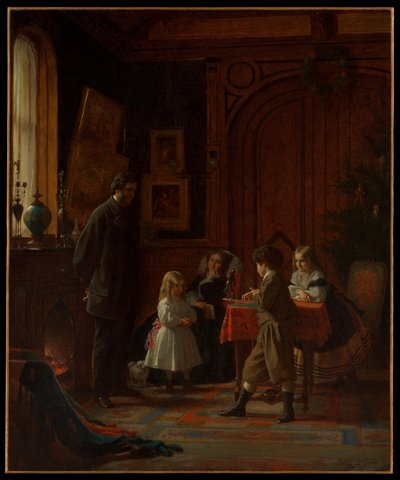 Julen, familien Blodgett af Eastman Johnson