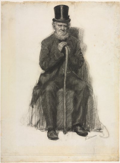 Studie af en gammel mand, muligvis en undersøgelse til portræt af Peter Folger, ca. 1886. af Eastman Johnson