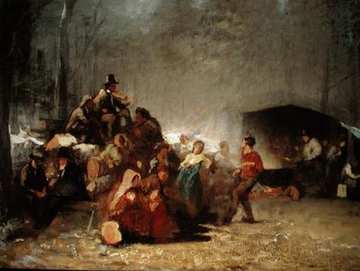 Festen i Maple Sugar Camp, ca. 1861-66 (olie på lærred) af Eastman Johnson