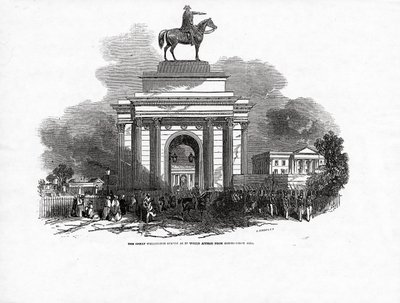 The Great Wellington Statue, som den ville se ud fra Constitution Hill, offentliggjort i 