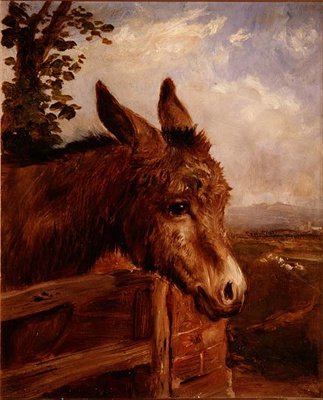 Et æsel ved en port af Ebenezer Newman Downard