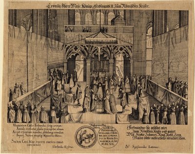 Ferdinand II Romernes kejser (1578-1637) - Kroningen af ​​kong Ferdinand II som hellig romersk kejser af Eberhard Kieser