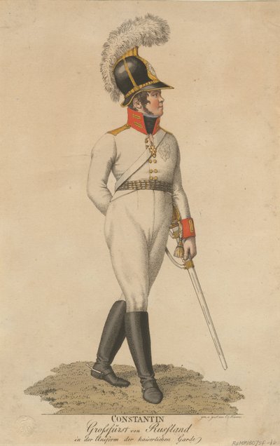 Portræt af storhertug Konstantin Pavlovich af Rusland 1779-1831, 1807 af Eberhard Siegfried Henne