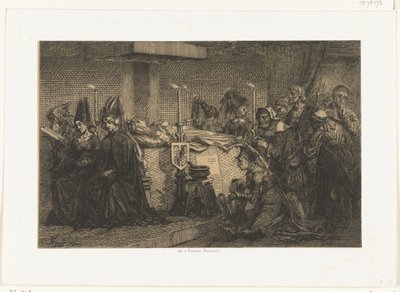 Mary of Bourgogne på sin statelige seng af Edgar Alfred Baes