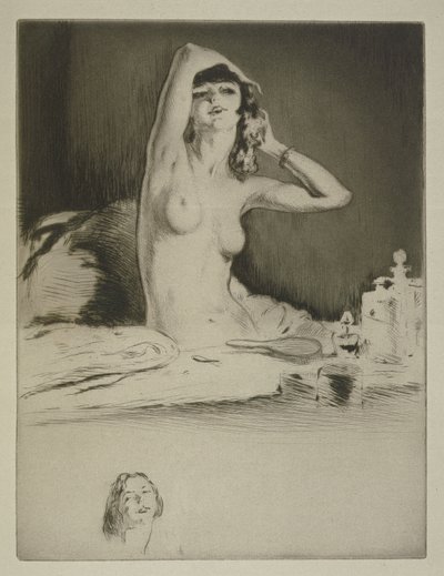 En kvinde ved hendes toilet, illustration til 