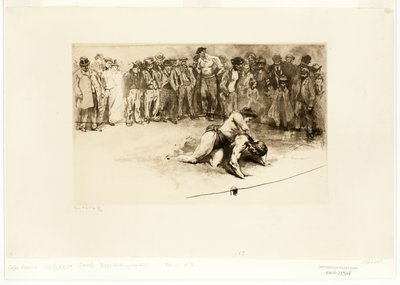 kvindelig wrestler af Edgar Chahine