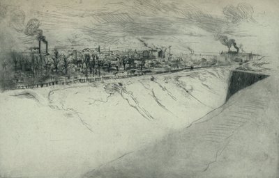 St Ouen set fra befæstningerne i Paris, 1915 af Edgar Chahine