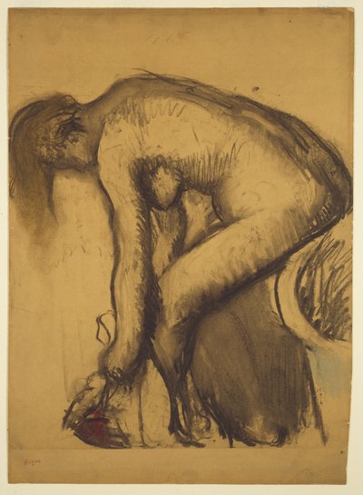 Efter badet (kvinde tørrer sine fødder) af Edgar Degas