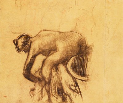 Efter badet, kvinde tørrer sig, 1890