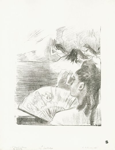 På Teatret - Kvinde med fan, c.1878-80 af Edgar Degas