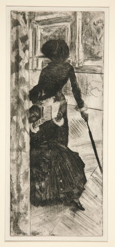 På Louvre: Maleri (Mary Cassatt) af Edgar Degas