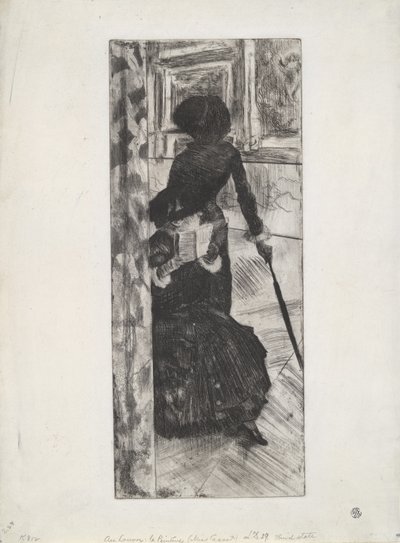 I Louvre: La Peinture (Mary Cassatt), ca. 1879-80 (ætsning og akvatint) af Edgar Degas