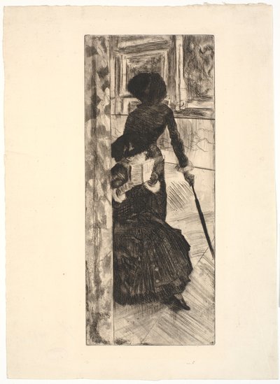 På Louvre: Maleri (Mary Cassatt) af Edgar Degas