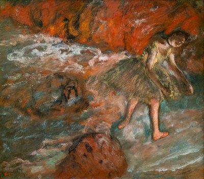 Balletscene. Omkring 1890. Olie på papir, lamineret på panel. af Edgar Degas
