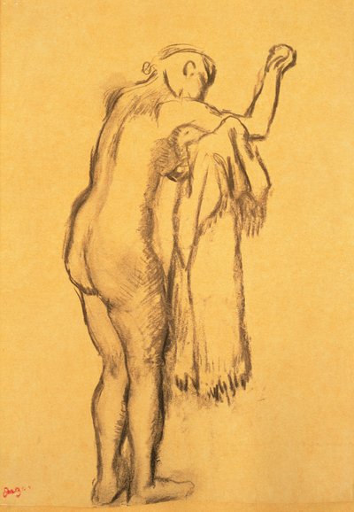 Baderen tørrer sig selv af Edgar Degas
