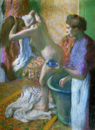 Morgenmad efter badet af Edgar Degas