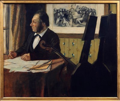Cellist Pilet, Louis Marie Pilet (1815-1877). Maleri af Edgar Degas (1834-1917) 1869 søn. 0,50 x 0,61 m Paris. Musee d
